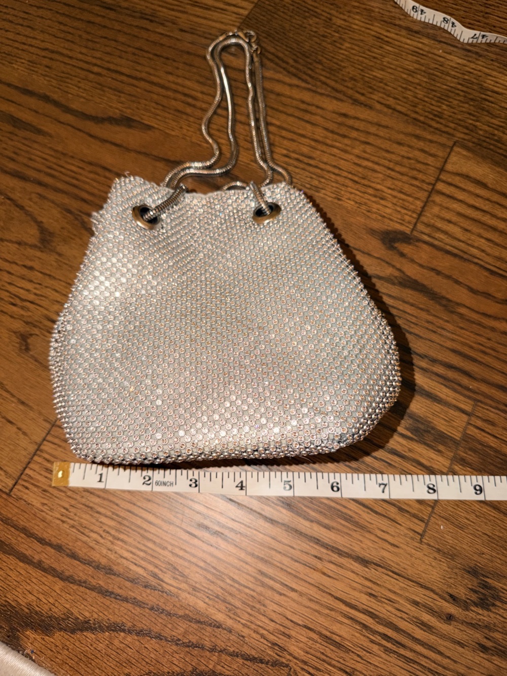 Silver shiny shoulder bag